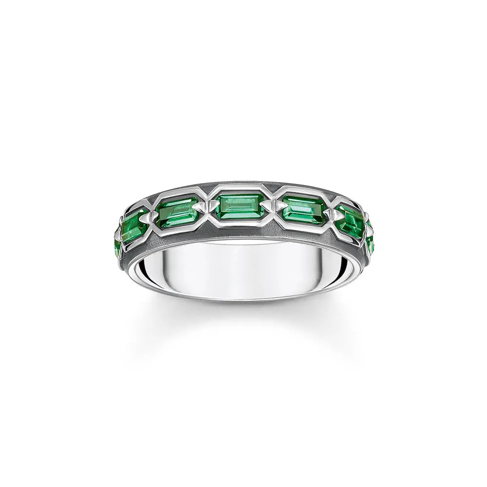 Thomas Sabo Sterling Silver Crocodile Rock Green Ring Sterling Silver	Jewelry