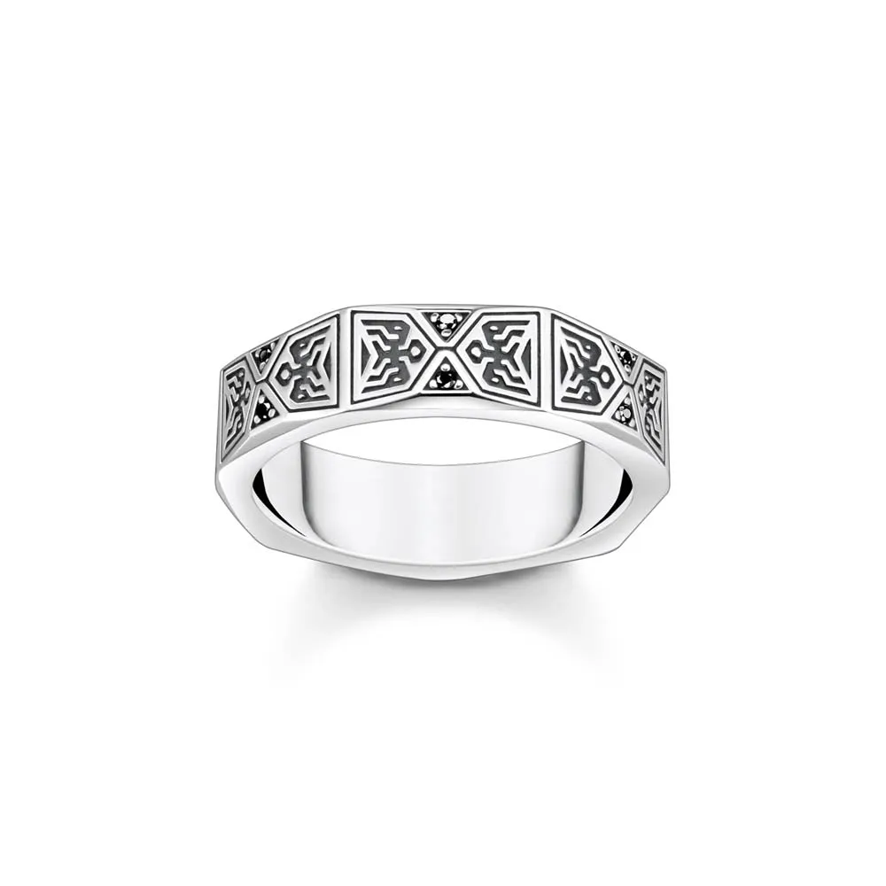 Thomas Sabo Sterling Silver Faceted Band Ring Sterling Silver	Jewelry