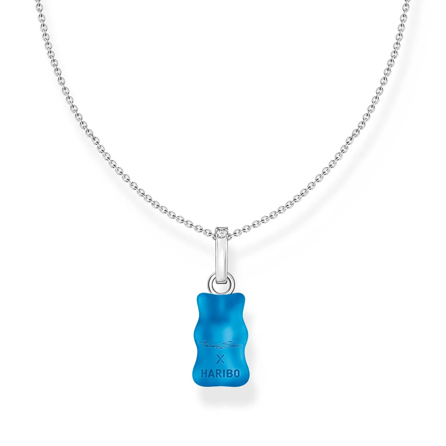 Thomas Sabo Sterling Silver Haribo Blue Blueberry Bear Pendant on 40-45cm Chain Sterling Silver	Jewelry