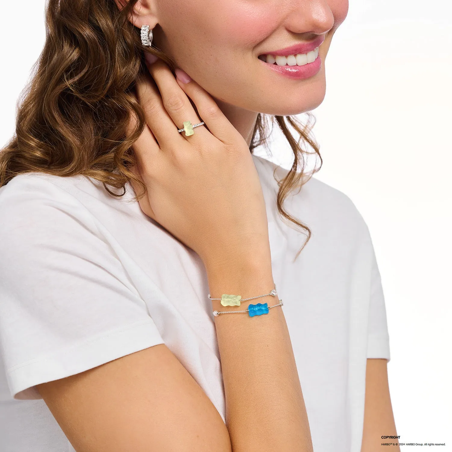 Thomas Sabo Sterling Silver Haribo Blueberry Blue Bear 16-19cm Bracelet Sterling Silver	Jewelry