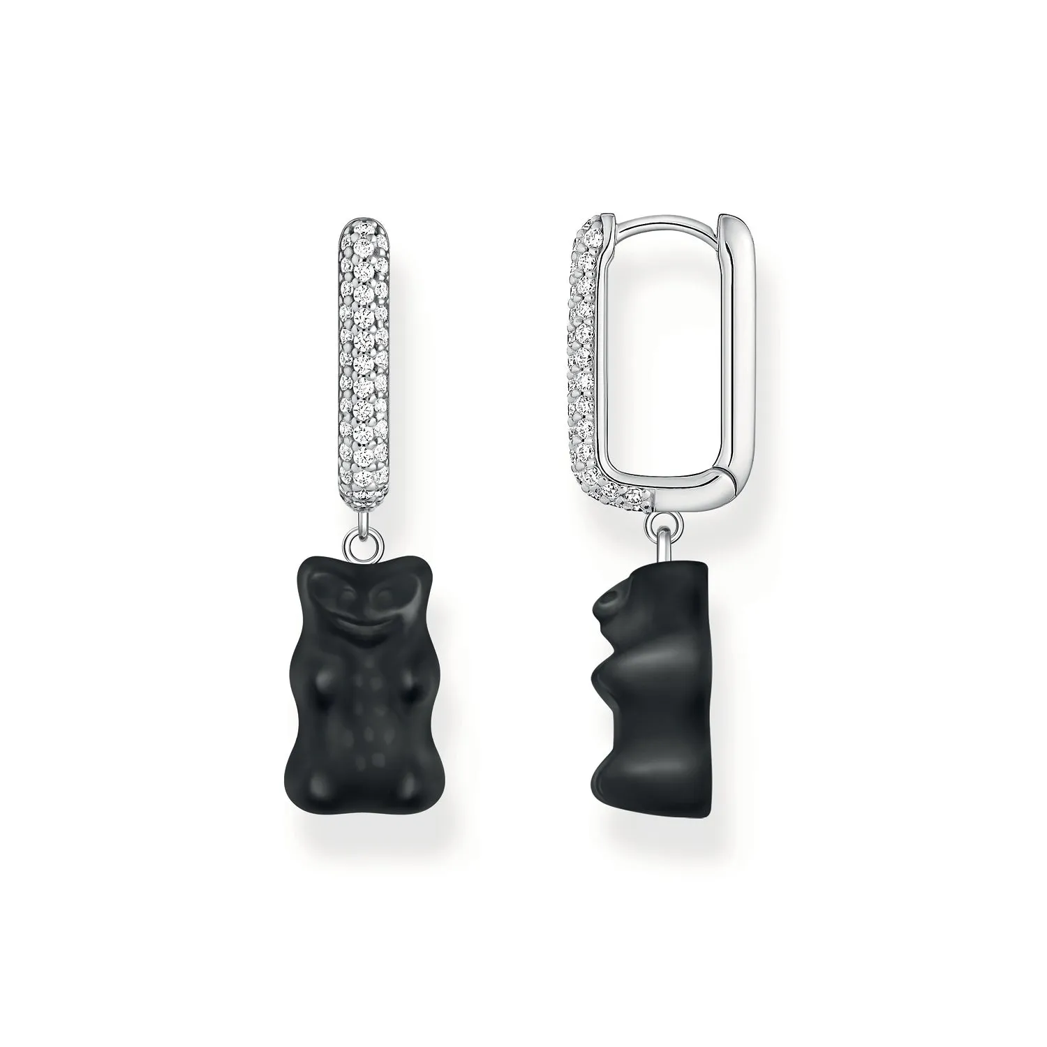 Thomas Sabo Sterling Silver Haribo Cubic Zirconia Black Bear Hoop Single Earring Sterling Silver	Jewelry