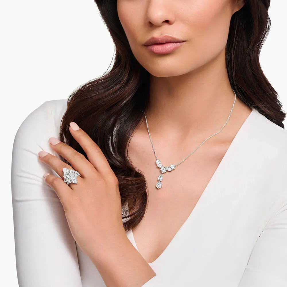 Thomas Sabo Sterling Silver Heritage White CZ Drop 40-45cm Chain. Sterling Silver	Jewelry