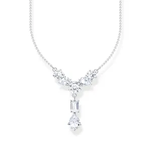 Thomas Sabo Sterling Silver Heritage White CZ Drop 40-45cm Chain. Sterling Silver	Jewelry