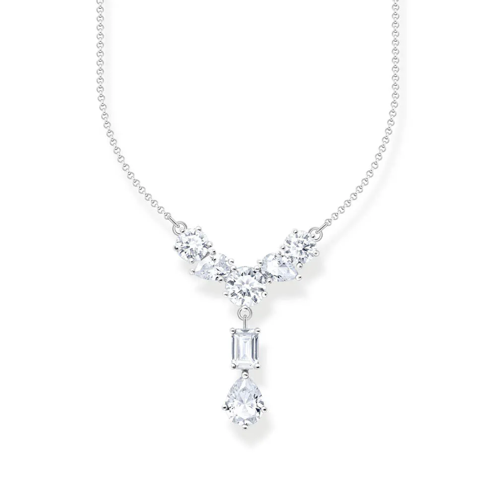 Thomas Sabo Sterling Silver Heritage White CZ Drop 40-45cm Chain. Sterling Silver	Jewelry