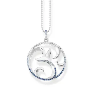 Thomas Sabo Sterling Silver Ocean Dolphin Tail Cubic Zirconia Pendant on 45cm Chain Sterling Silver	Jewelry