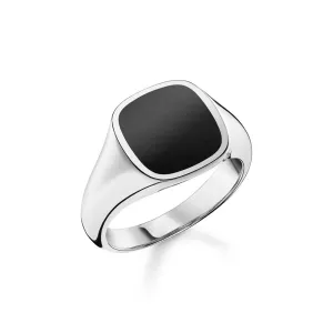 Thomas Sabo Sterling Silver Rebel Onyx Square Signet Ring Sterling Silver	Jewelry