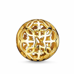 Thomas Sabo 18ct Gold Plated Sterling Silver Karma Bead Arabesque K0056-413-11