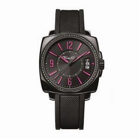 Thomas Sabo Square Rebel Black & Neon Pink Silicone Watch WA0105-208-203