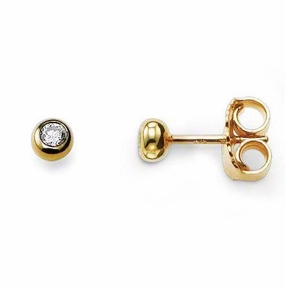 Thomas Sabo Yellow Gold Silver Cubic Zirconia Stud Earrings H1819-414-14