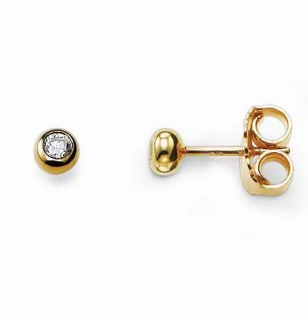 Thomas Sabo Yellow Gold Silver Cubic Zirconia Stud Earrings H1819-414-14