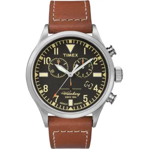 Timex Men's Chronograph Watch - Waterbury Quartz Brown Leather Strap | TW2P84300VQ Timex Watches