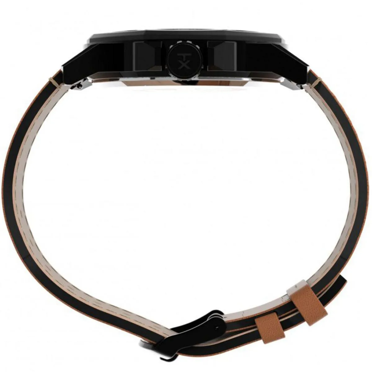 Timex Men's Quartz Watch - Essex Avenue Black Dial Leather Strap | TW2U15100VQ Timex Watches