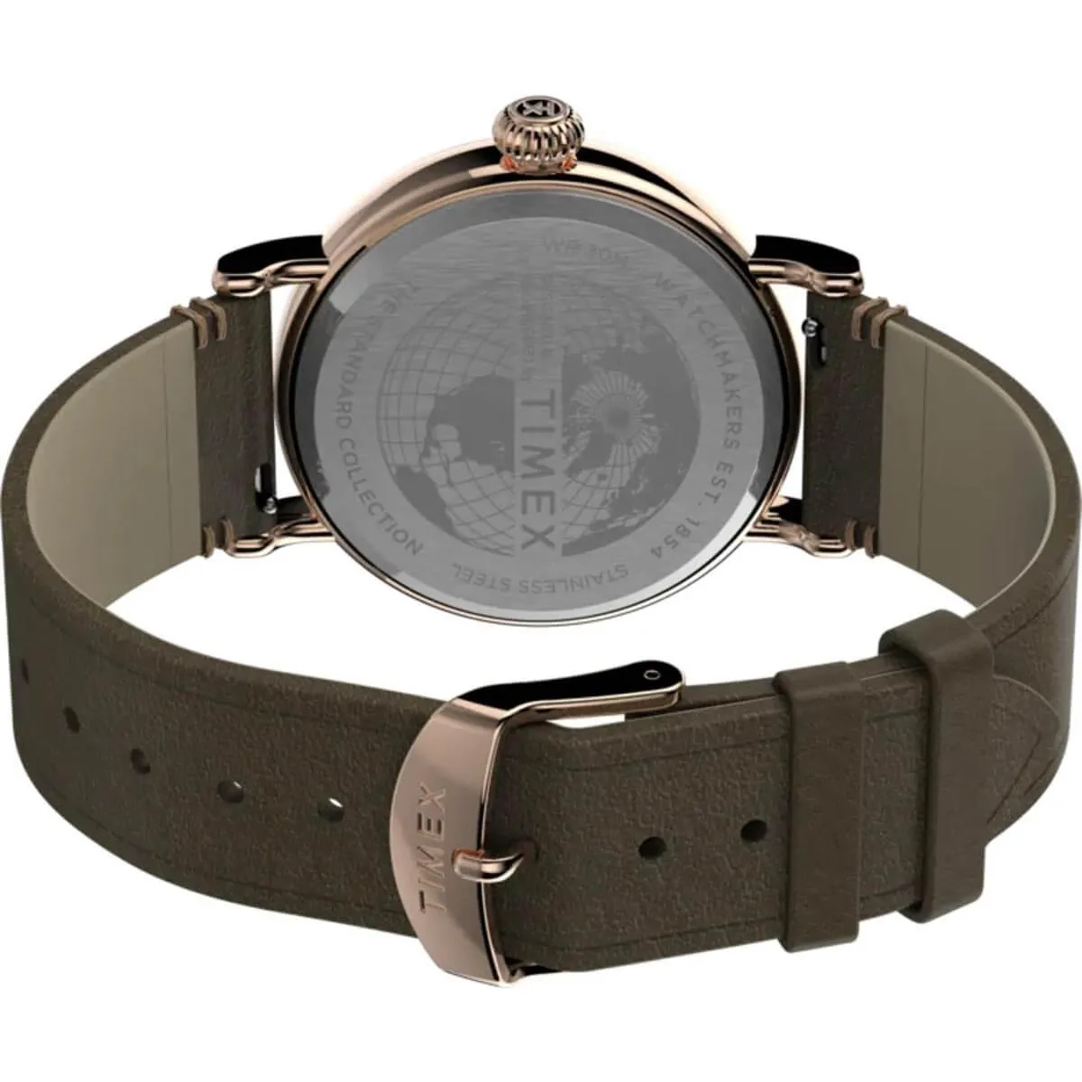 Timex Men's Quartz Watch - Standard Grey Dial Green Leather Strap | TW2U03900VQ Timex Watches