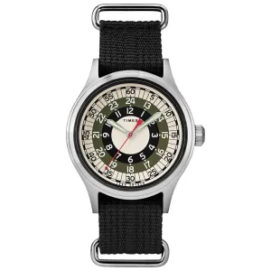 Timex Men's Quartz Watch - Todd Snyder MOD Black, Cream and Green Dial | TW2R78900JR Timex Watches