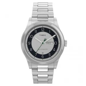 Timex Men's Quartz Watch - Waterbury Black and Silver Dial Bracelet | TW2U99300VQ Timex Watches