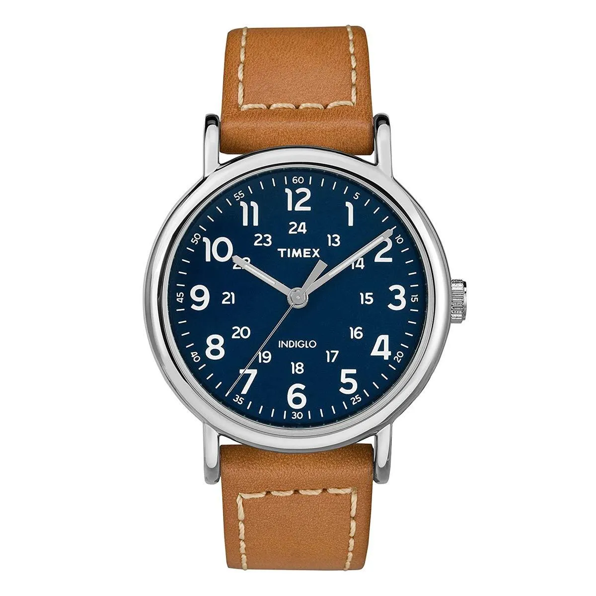 Timex Men's Strap Watch - Weekender Blue Dial Tan Leather | TW2R42500JV Timex Watches