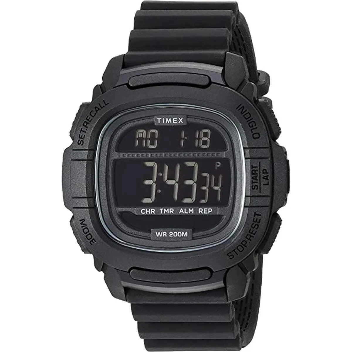 Timex Men's Watch - Command Alarm Black Silicone Strap Digital Dial | TW5M26100JT Timex Watches