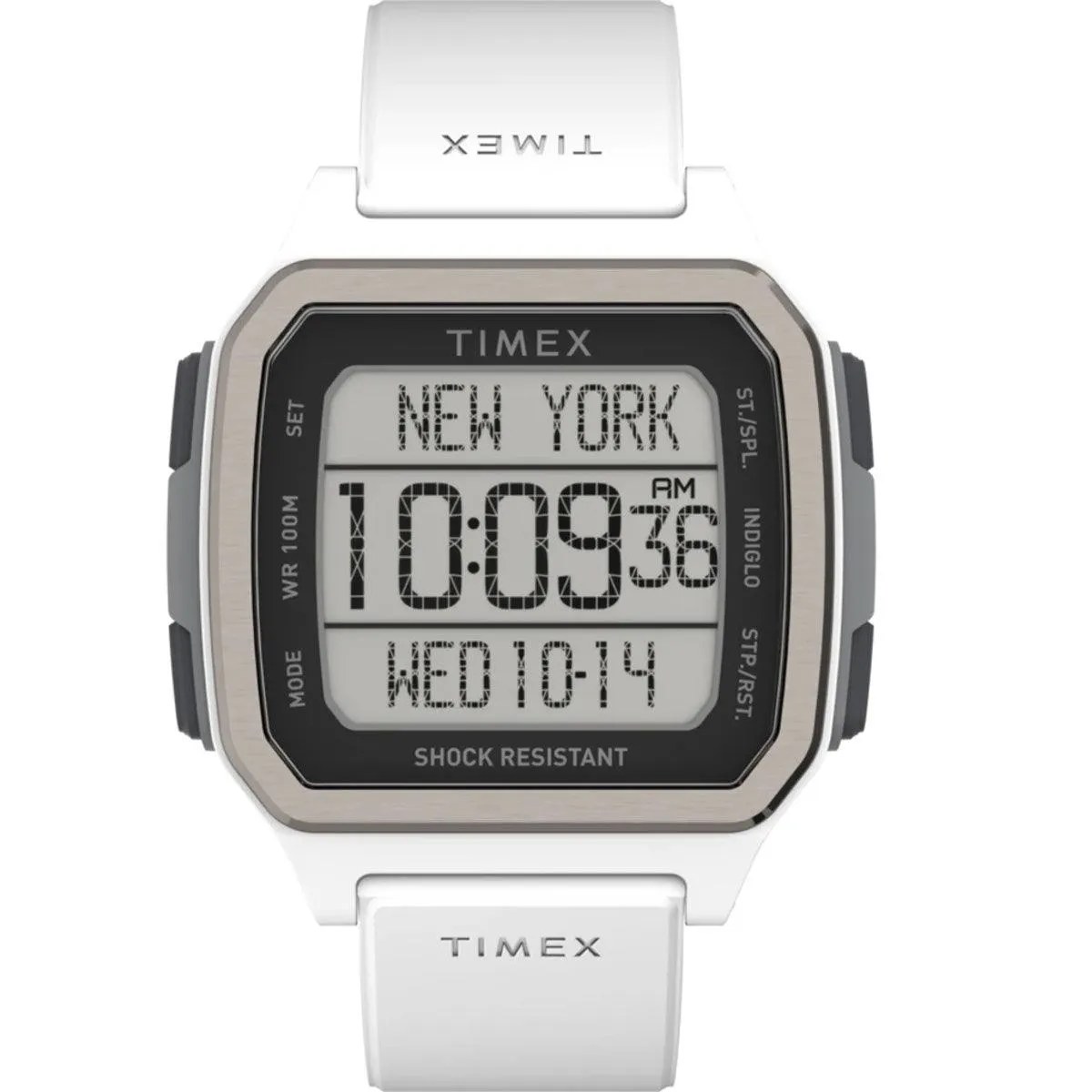Timex Men's Watch - Command Urban Digital Grey Dial White Rubber Strap | TW5M29100 Timex Watches