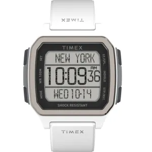 Timex Men's Watch - Command Urban Digital Grey Dial White Rubber Strap | TW5M29100 Timex Watches