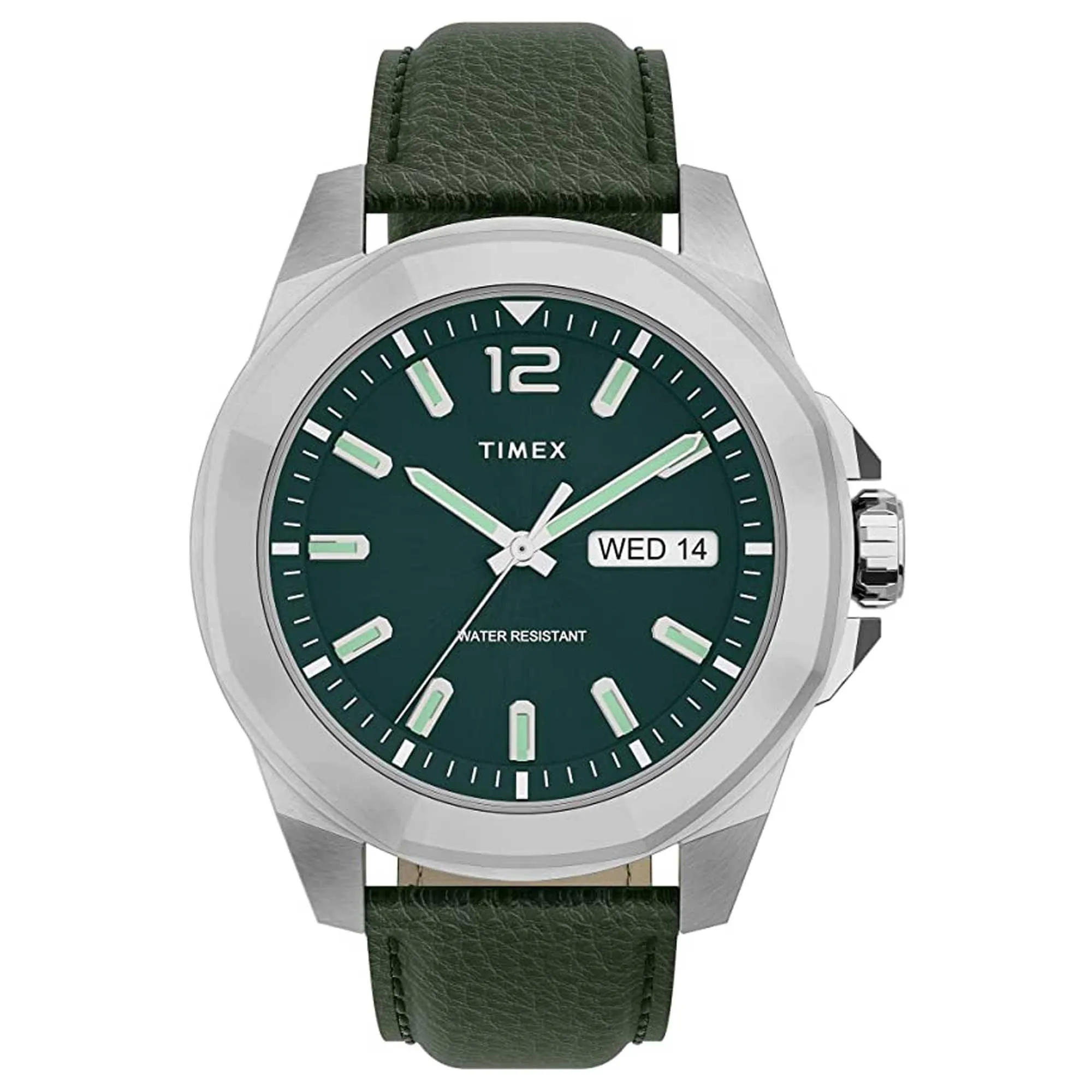 Timex Men's Watch - Essex Avenue Quartz Green Dial Day and Date Display | TW2U82000VQ Timex Watches
