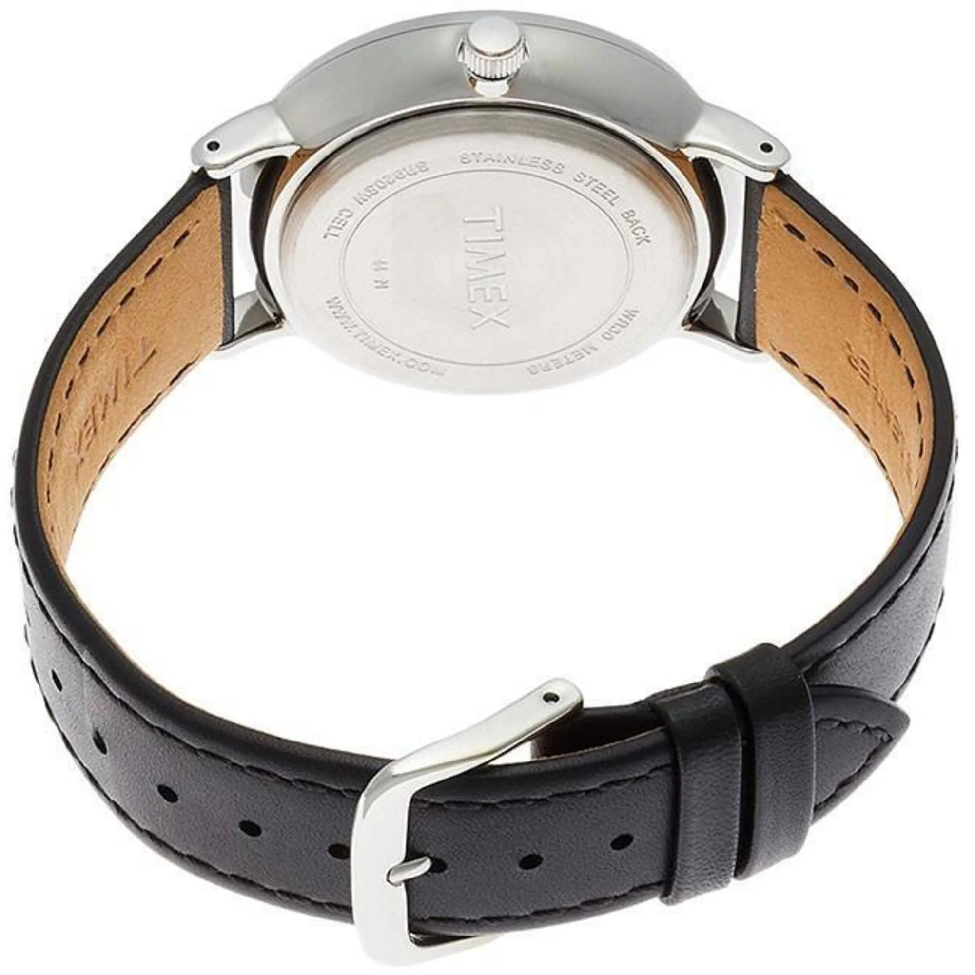 Timex Men's Watch - Main Street Steel Case Black Dial Leather Strap | TW2R29000 Timex Watches