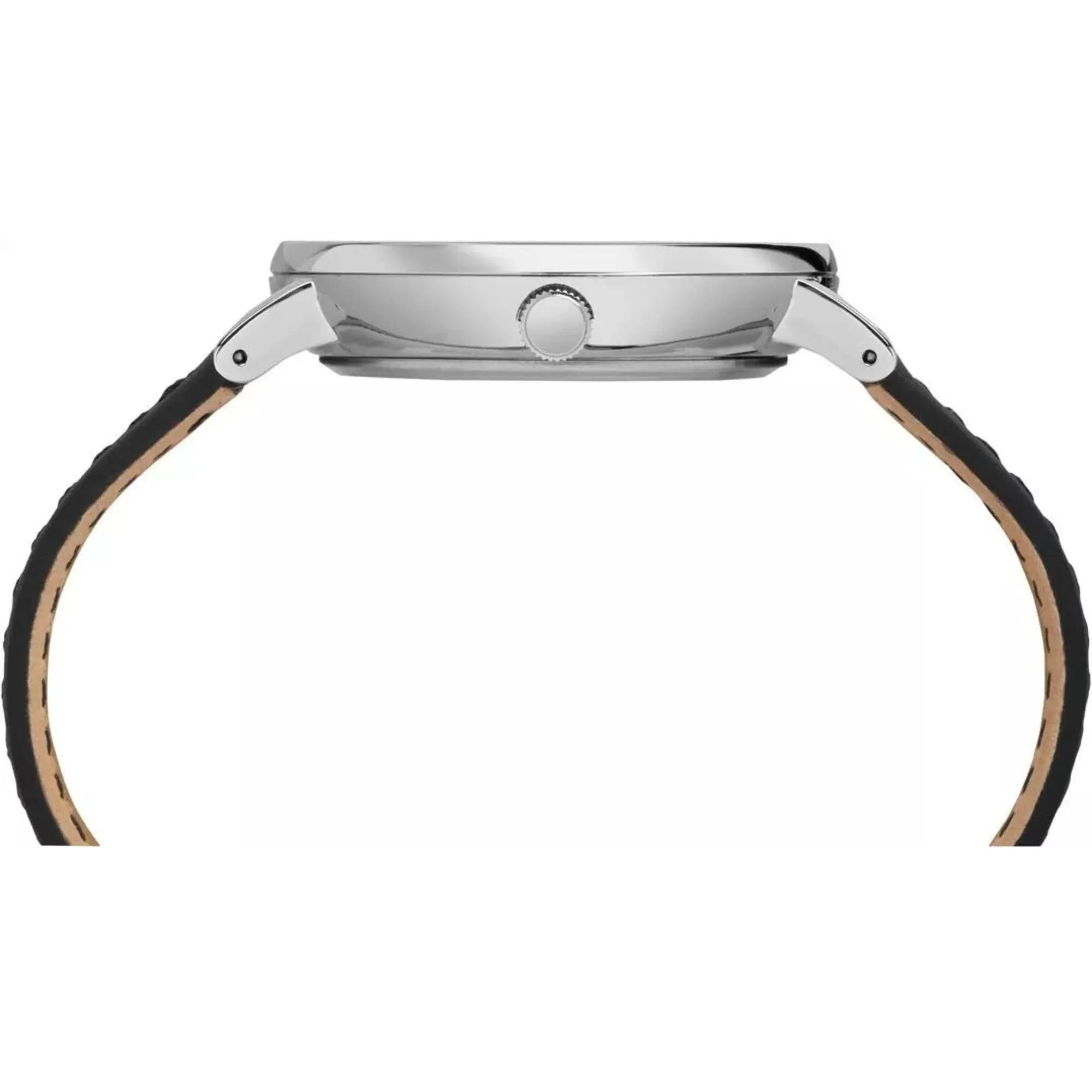 Timex Men's Watch - Main Street Steel Case Black Dial Leather Strap | TW2R29000 Timex Watches