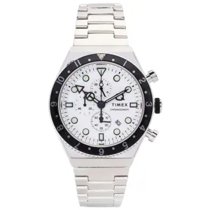 Timex Men's Watch - Q Chronograph White Dial Stainless Steel Bracelet | TW2V69900 Timex Watches