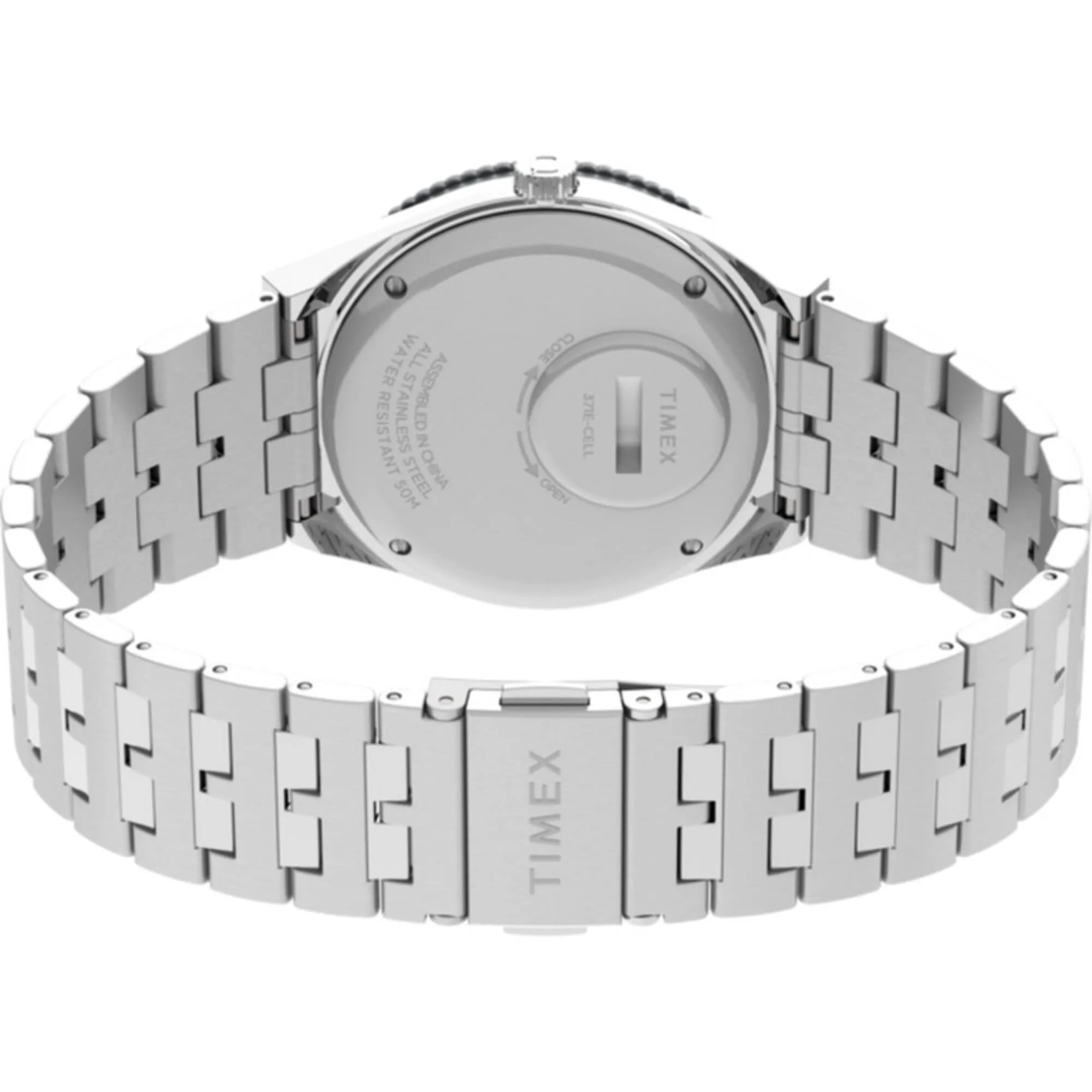 Timex Men's Watch - Q Timex GMT Black Dial Silver Tone Bracelet Quartz | TW2V38000VQ Timex Watches