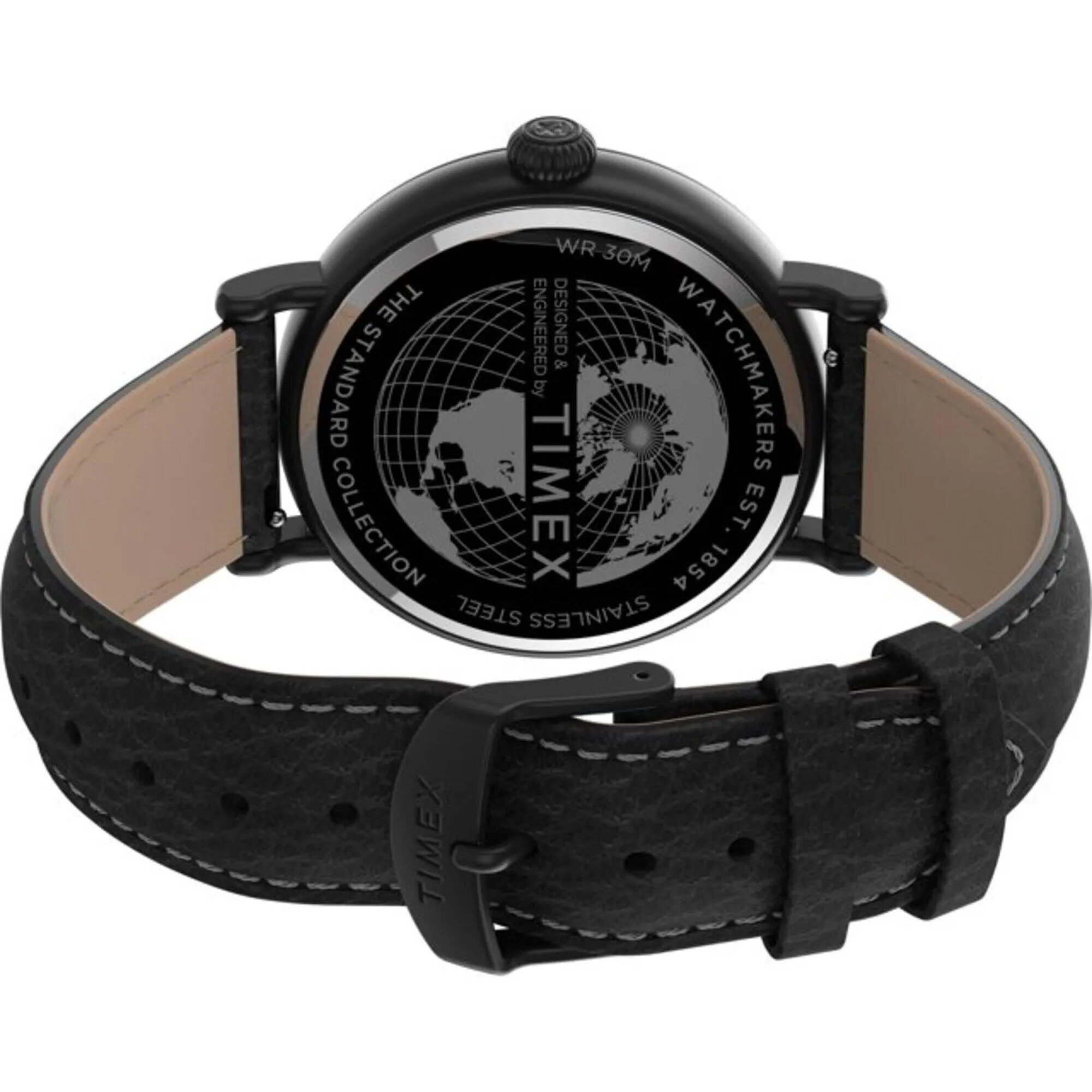 Timex Men's Watch - Standard Black Indiglo Light-Up Dial Leather Strap | TW2T91000 Timex Watches