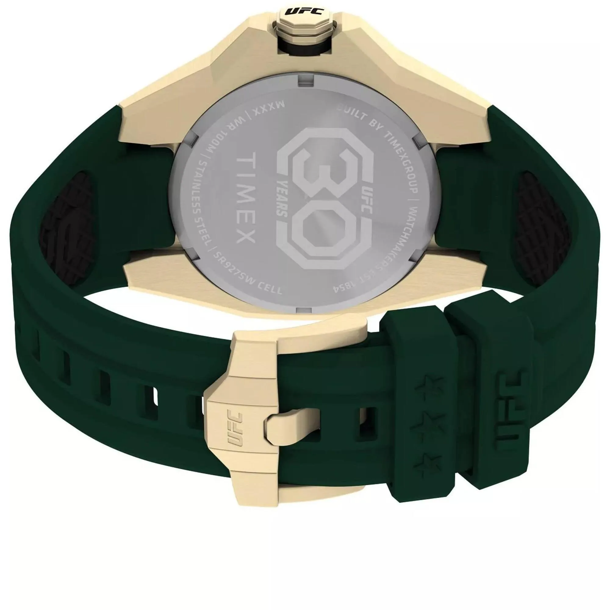 Timex Men's Watch - UFC Pro 30th Anniversary Green and Gold Dial Strap | TW2V90100 Timex Watches