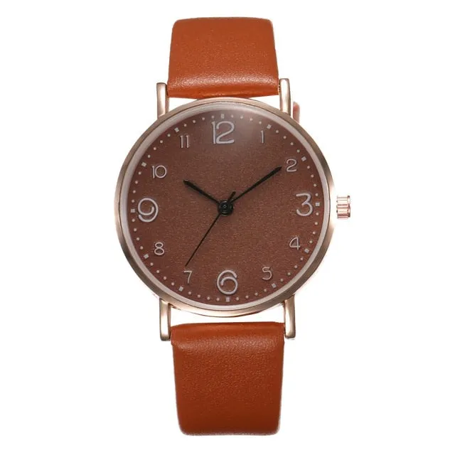Top Style Fashion Women's Luxury Leather Band Analog Quartz Wrist Watch Golden Ladies Watch Women Dress Reloj Mujer Black Clock Fashion Nova Accessories