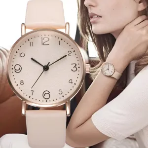 Top Style Fashion Women's Luxury Leather Band Analog Quartz Wrist Watch Golden Ladies Watch Women Dress Reloj Mujer Black Clock Fashion Nova Accessories