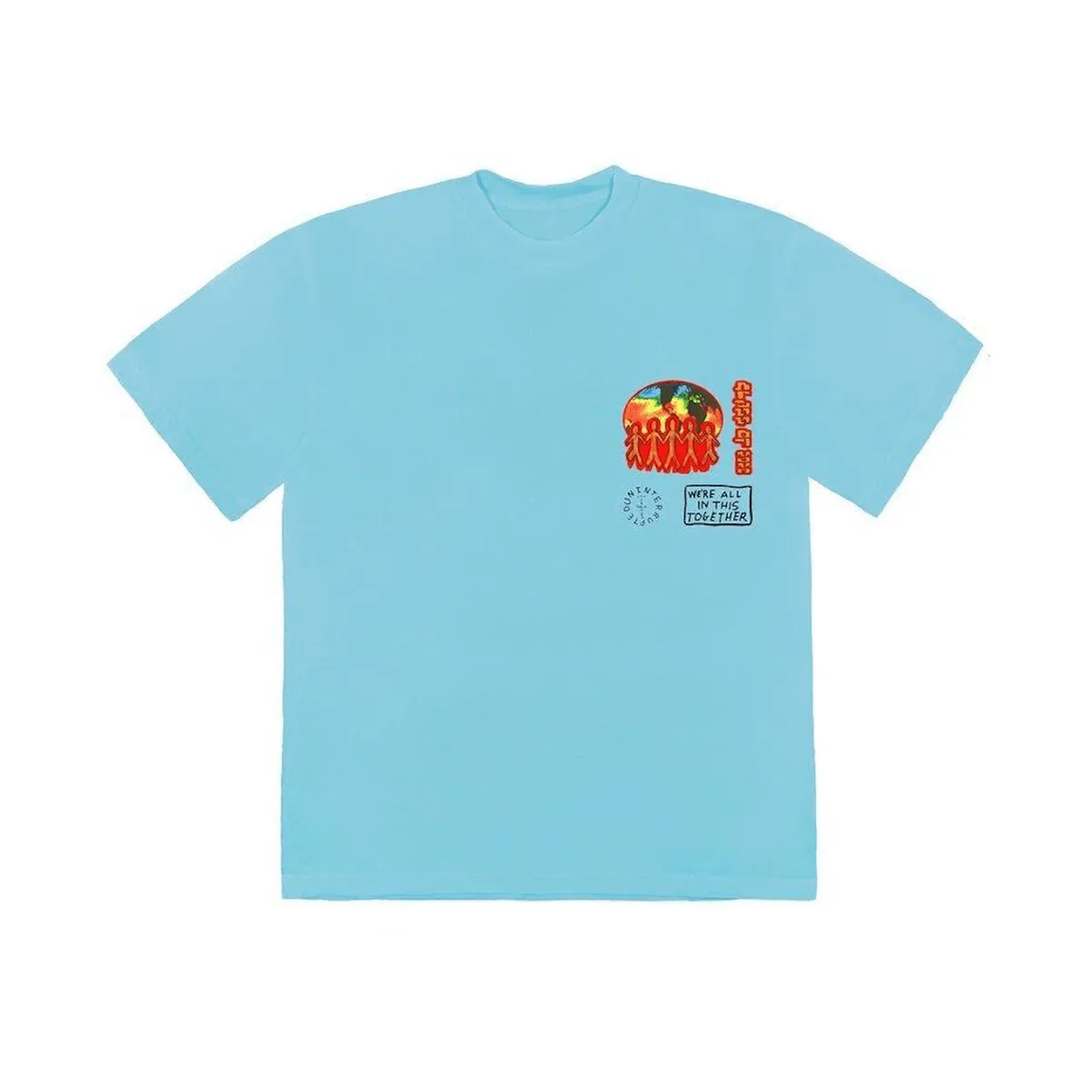Travis Scott Cactus Jack C/O 2020 T-shirt Light Blue nike air max 90 classic design running shoes