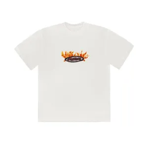 Travis Scott Cactus Jack Flame T-shirt Cream nike air max 90 classic design running shoes