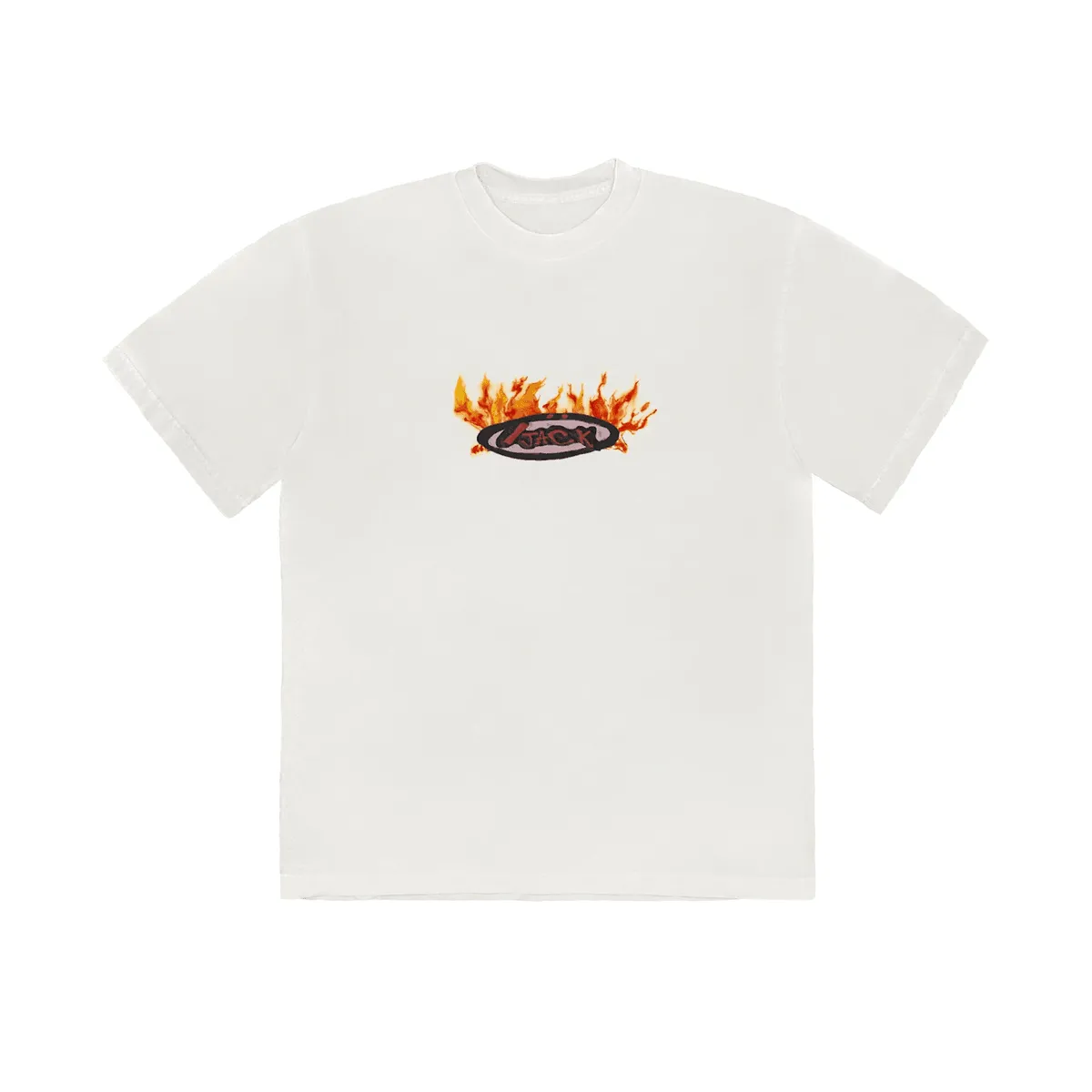 Travis Scott Cactus Jack Flame T-shirt Cream nike air max 90 classic design running shoes