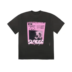 Travis Scott Cactus Jack For Fragment Pink Sunrise T-shirt Washed Black nike air max 90 classic design running shoes