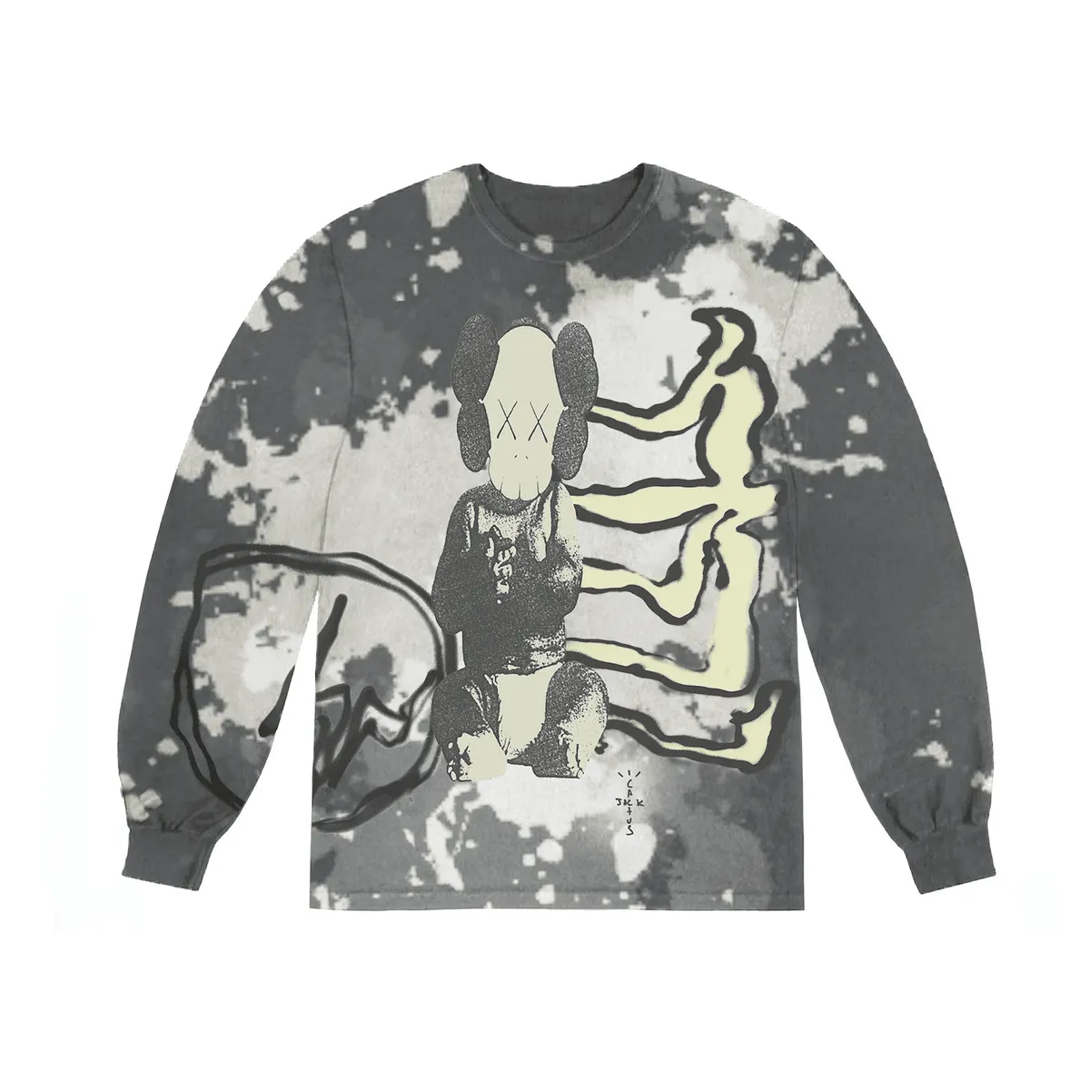Travis Scott Cactus Jack   Kaws For Fragment L/S Tee nike air max 90 classic design running shoes