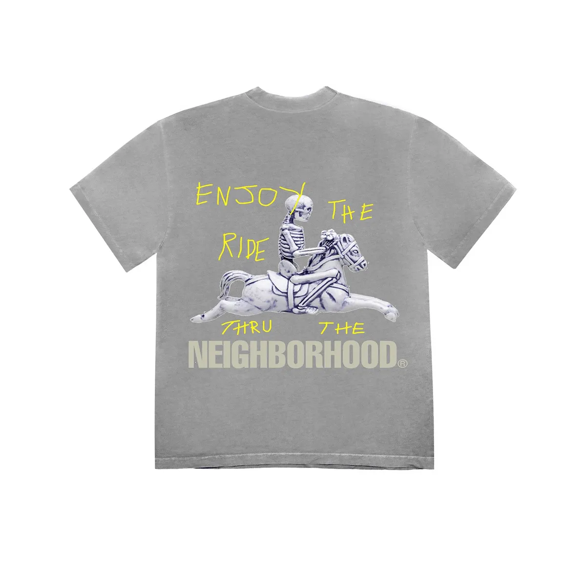 Travis Scott Cactus Jack x Neighborhood Carousel T-shirt Grey nike air max 90 classic design running shoes