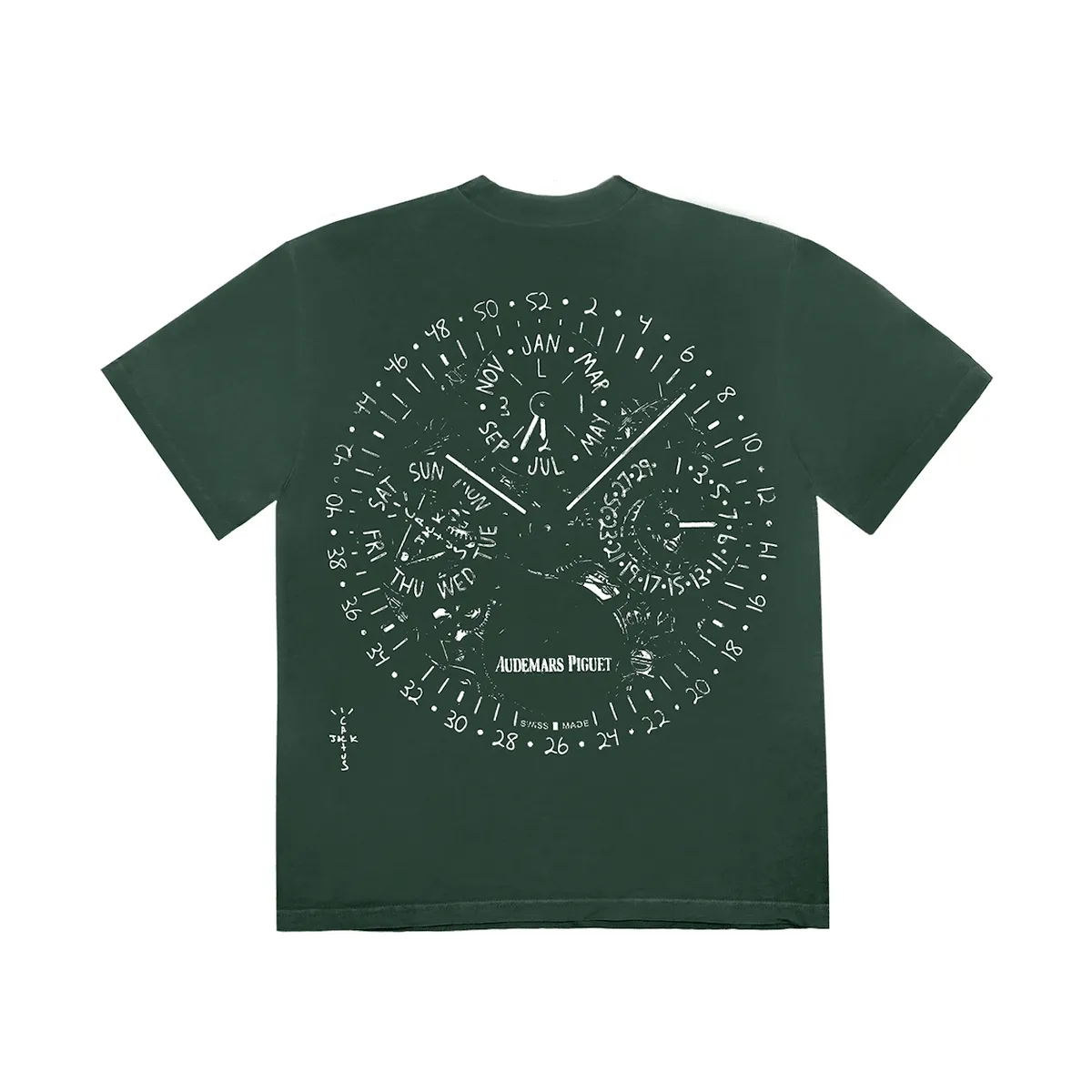 Travis Scott CJ x Audemars Piguet Watch Face Tee Green nike air max 90 classic design running shoes