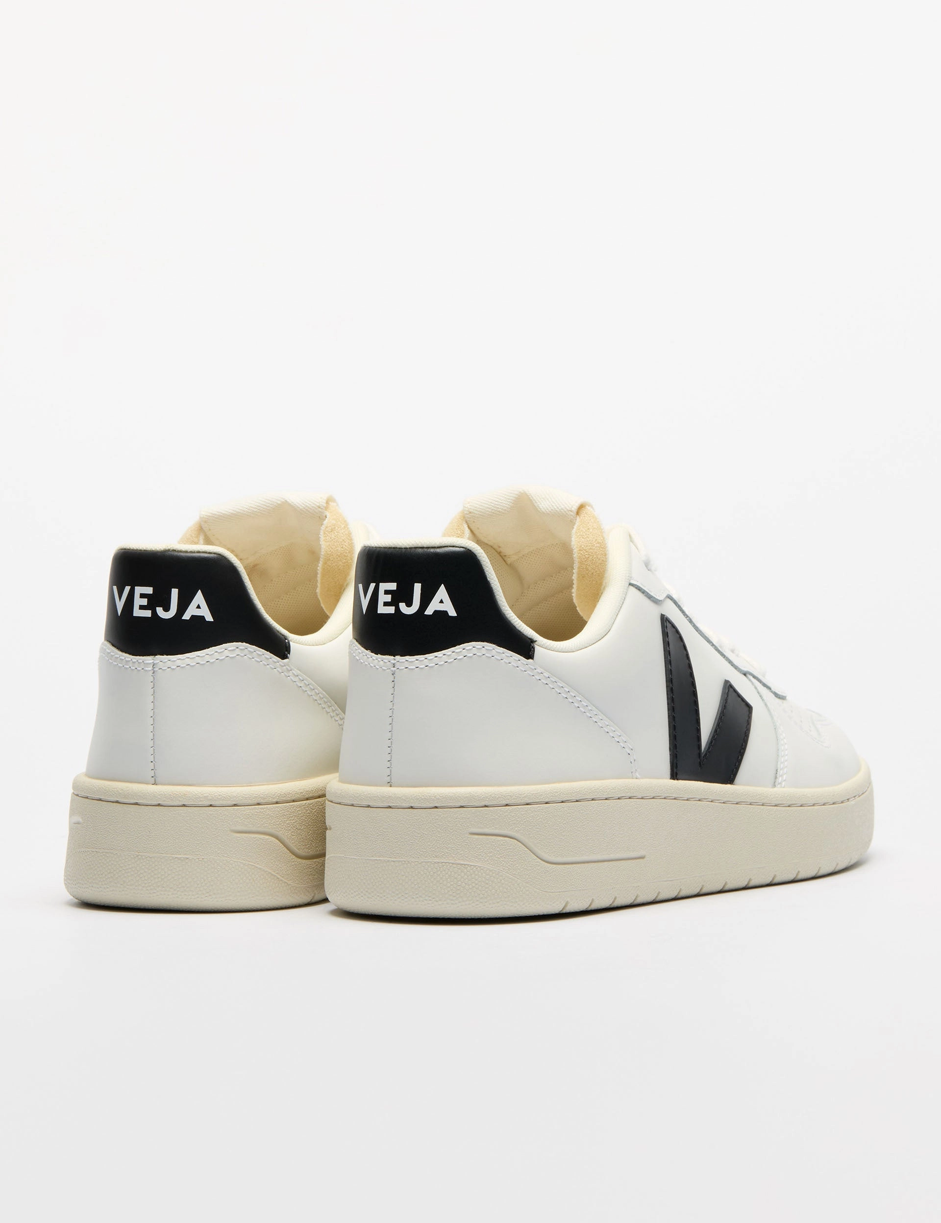 V-10 Leather - White Black Veja women's trendy casual shoes
