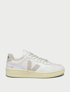 V-90 Leather - White Natural Veja womens shoes with sustainable materials