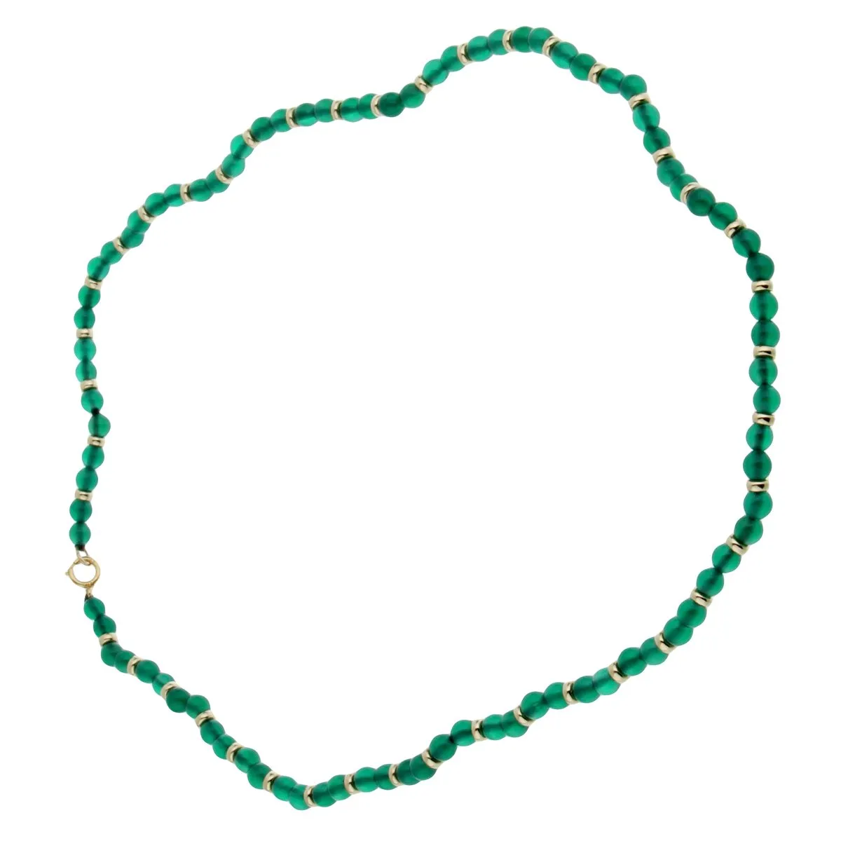 Van Cleef & Arpels Chrysophase Beaded Gold Necklace Van Cleef And Arpels Jewelry