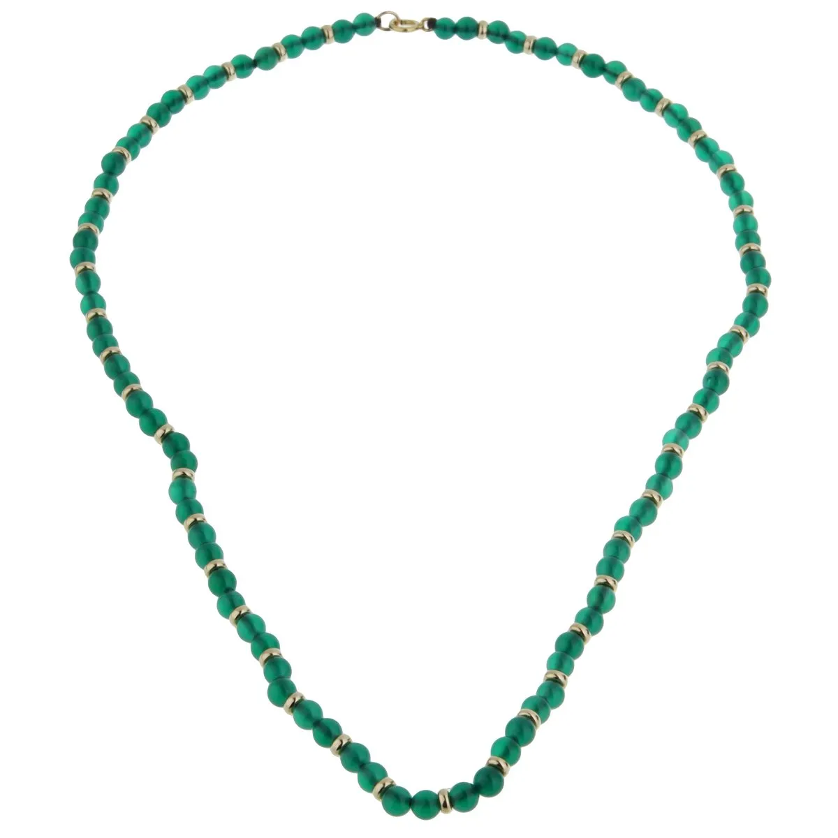 Van Cleef & Arpels Chrysophase Beaded Gold Necklace Van Cleef And Arpels Jewelry
