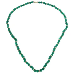 Van Cleef & Arpels Chrysophase Beaded Gold Necklace Van Cleef And Arpels Jewelry