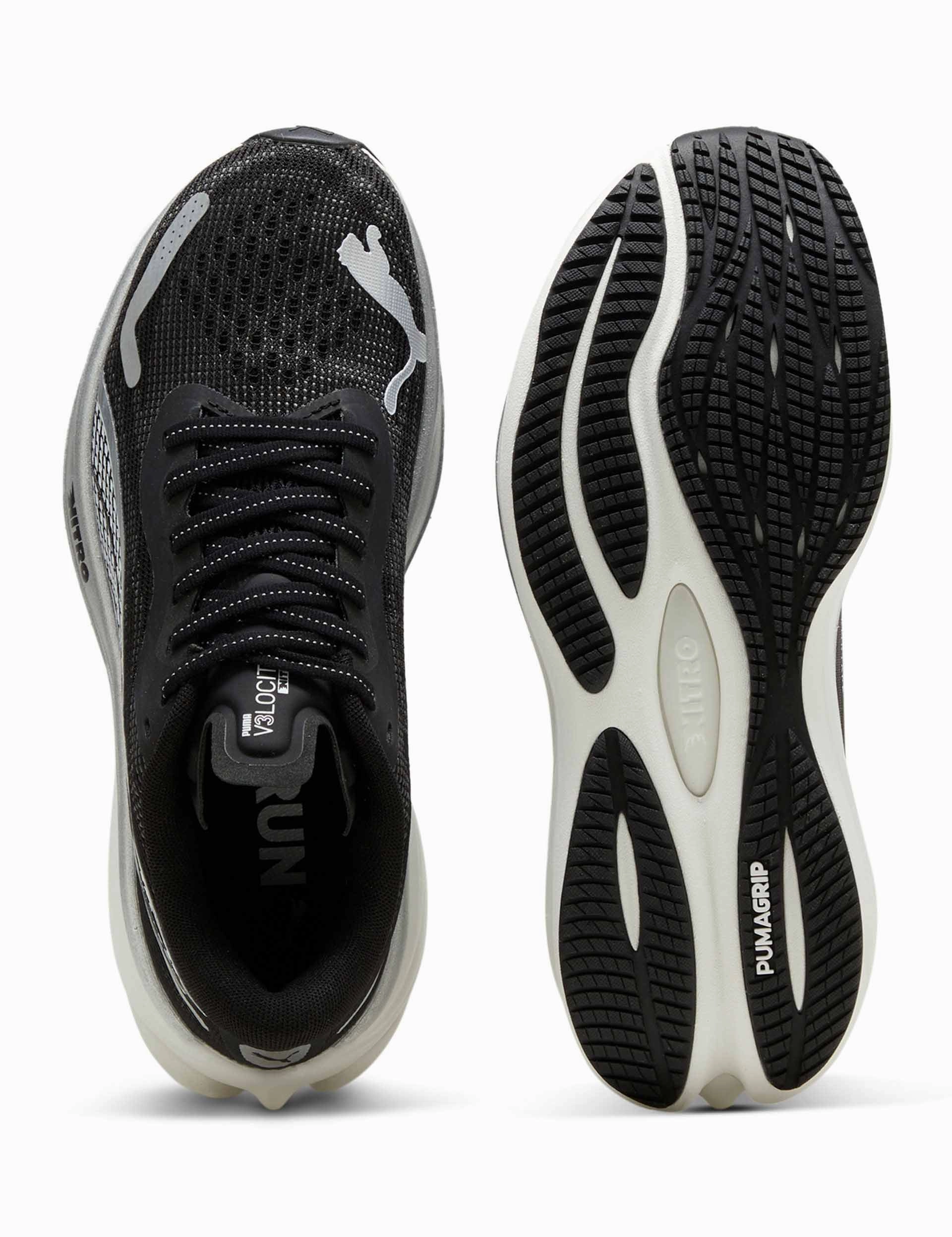 Velocity NITRO 3 Shoes - Black/Silver/White Puma women's stylish sport footwear