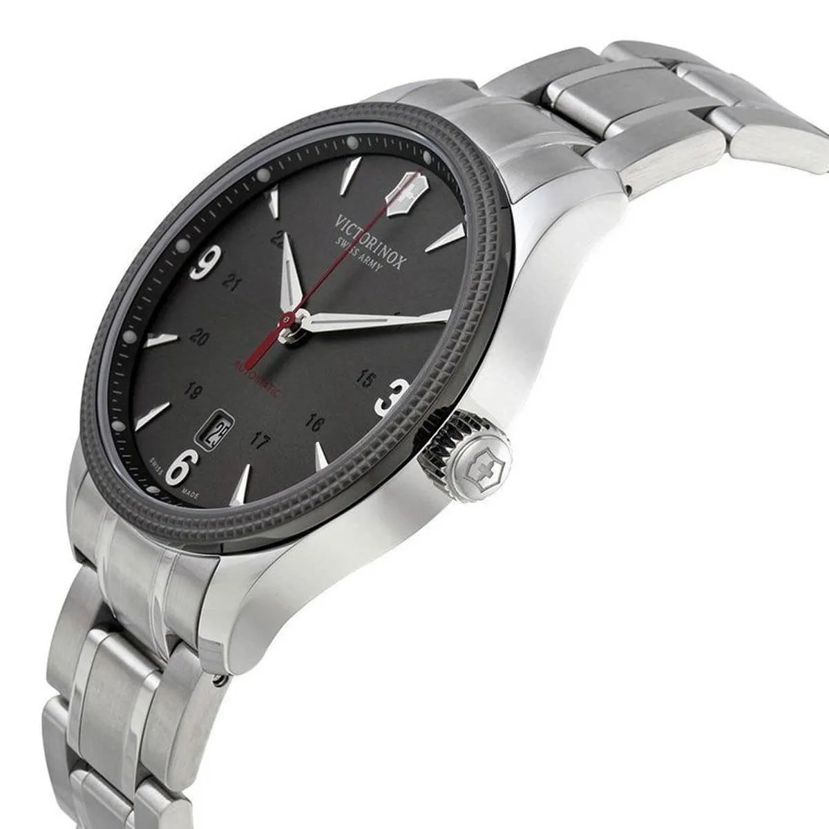 Victorinox Swiss Army Men's Automatic Watch - Alliance Grey Dial Bracelet | 241714.1 Victorinox Swiss Army Men's Watches
