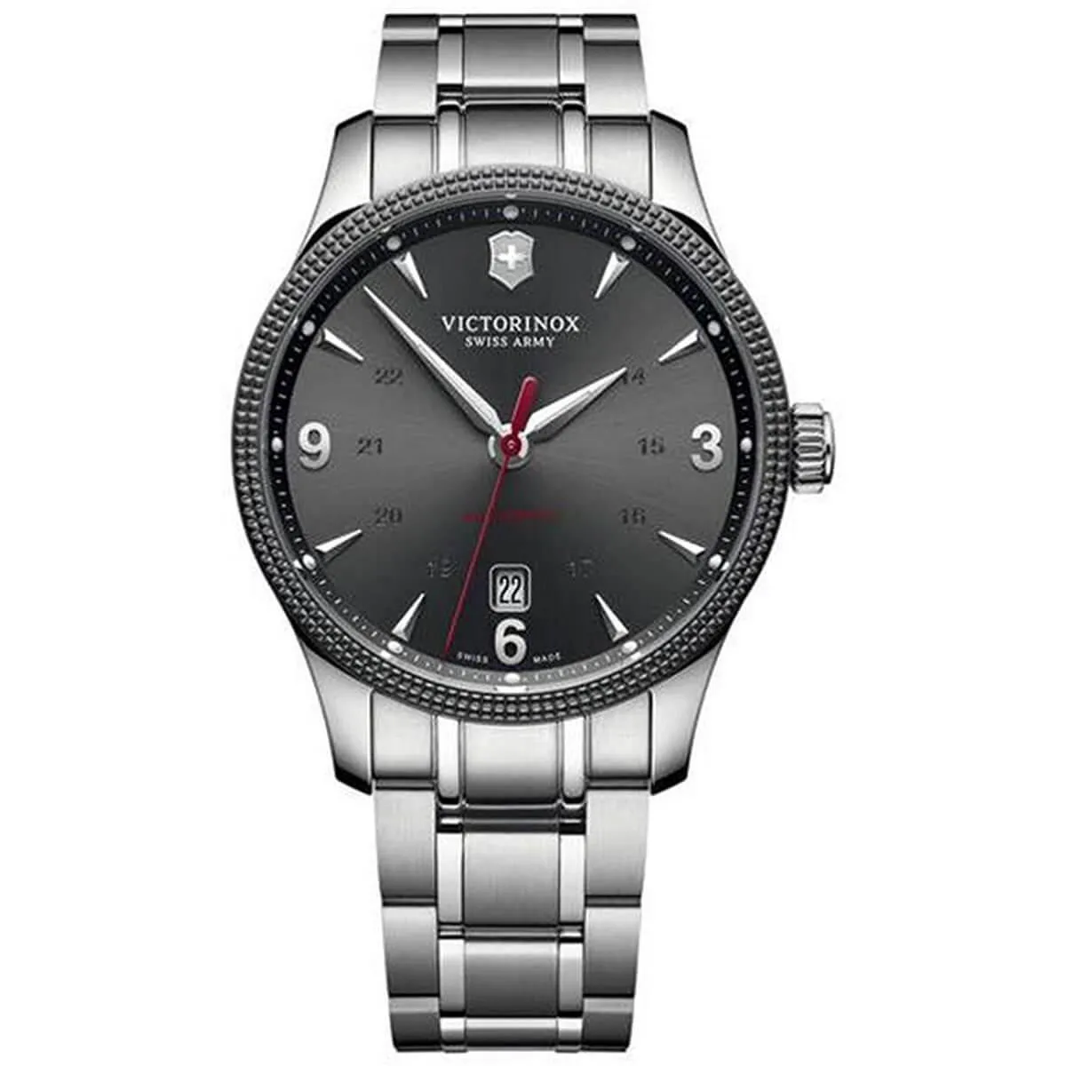 Victorinox Swiss Army Men's Automatic Watch - Alliance Grey Dial Bracelet | 241714.1 Victorinox Swiss Army Men's Watches