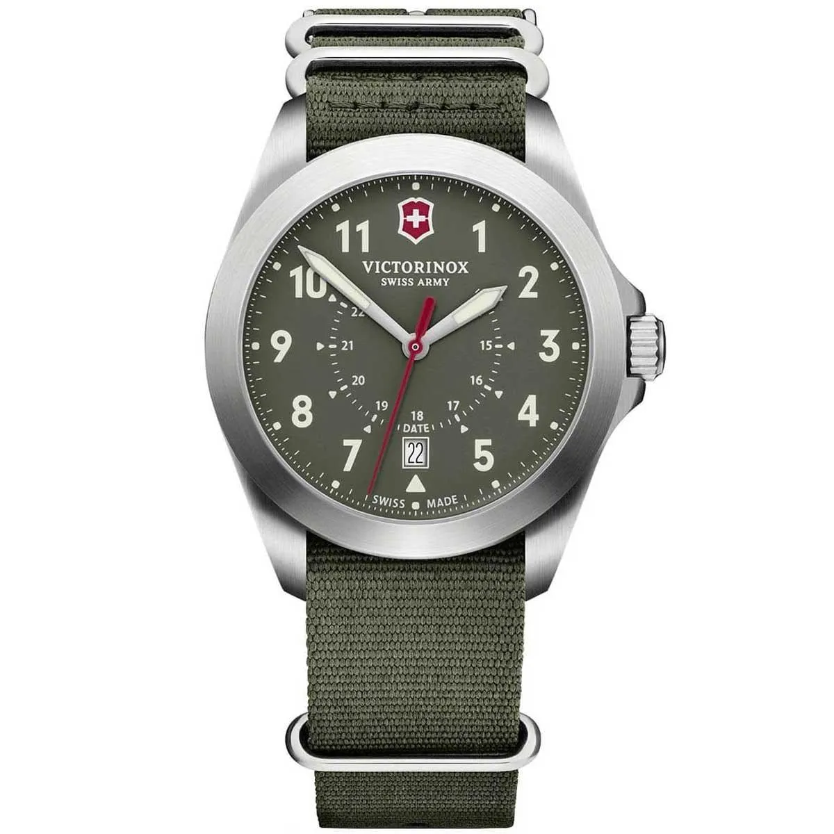 Victorinox Swiss Army Men's Quartz Watch - Heritage Green Dial Fabric Strap | 241966 Victorinox Swiss Army Men's Watches