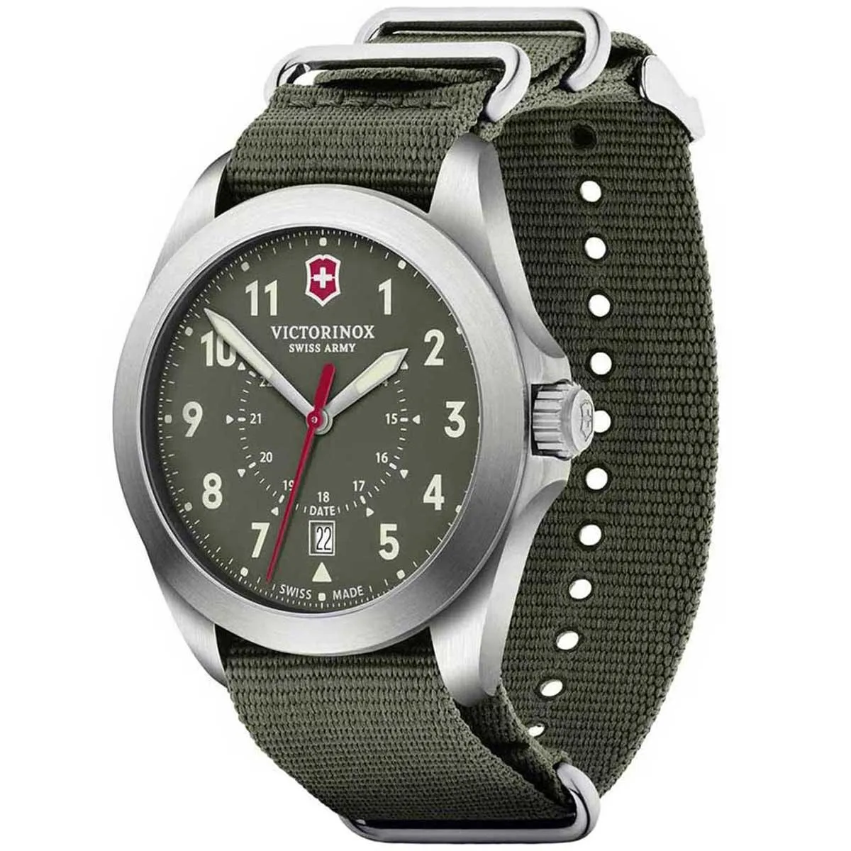 Victorinox Swiss Army Men's Quartz Watch - Heritage Green Dial Fabric Strap | 241966 Victorinox Swiss Army Men's Watches