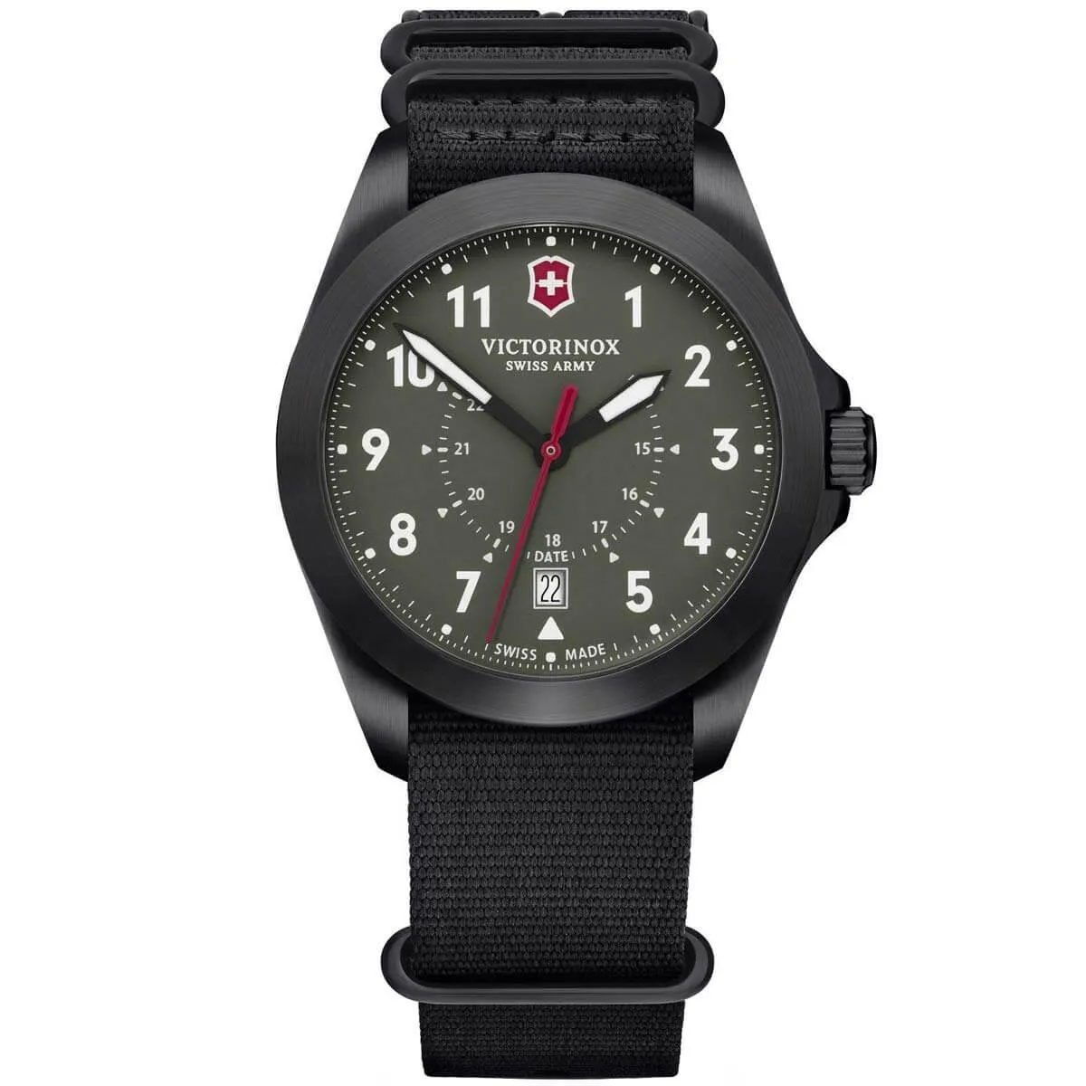 Victorinox Swiss Army Men's Quartz Watch - Heritage Green Dial Fabric Strap | 241972 Victorinox Swiss Army Men's Watches